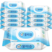 깨끗한나라 페퍼민트 물티슈 캡형, 70매, 10팩