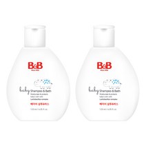 비앤비 베이비 샴푸 & 바스, 120ml, 2개