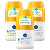 니베아 선 키즈 센서티브 프로텍트 롤온, 50ml, 3개