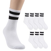 베이스알파에센셜 남성용 스포츠 파일 쿠션 장목 양말 8켤레, 화이트