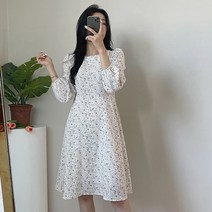 마이시즌 여성용 잔꽃 스트랩 원피스