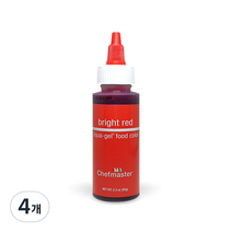 셰프마스터 리쿠아젤 식용색소 브라이트 레드, 65g, 4개