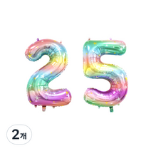 마켓감성 다양한 숫자 풍선, 25(그라데이션), 2개