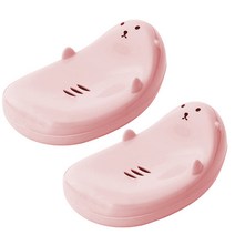 블럭마트 비누케이스 욕실 비누받침, 핑크, 2개입