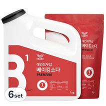 레인보우샵 왕톡톡이 베이킹소다 리필세트, 1kg, 6set
