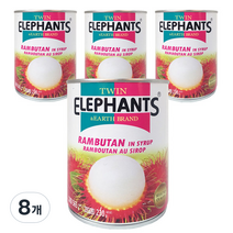 트윈엘리펀츠 람부탄 통조림, 565g, 8개