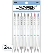 자바펜 제트라인M 저중심 볼펜 0.5mm 블랙 5p + 레드 2p + 블루 세트, 혼합색상, 2세트
