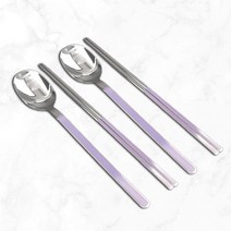 윌리브 국산 304스텐 드고아 세라믹 수저세트, 바이올렛, 숟가락 2p + 젓가락 2p