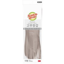 쓰리엠 스카치 브라이트 고무장갑 대형 양손 5세트, 파스텔 그레이, 대(L), 1세트