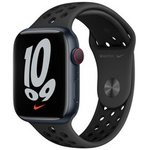 Apple 워치 7, 45mm, GPS+Cellular, 알루미늄, 미드나이트 케이스, 안트라사이트/블랙 밴드