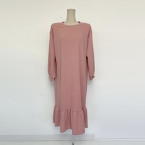 플랜데이 러블리 루즈핏 맨투맨 프릴 롱 원피스