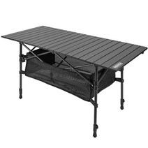 [노마드테이블] 메이튼 레드와일드 높이조절 캠핑 롤 테이블, 블랙