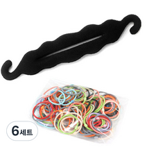 루머스 고리형 스폰지 올림머리 HU012 + 머리끈 HU072 100p 랜덤 발송, 6세트