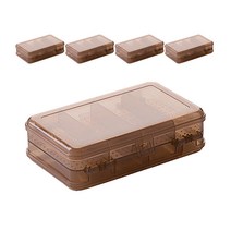 더플로우 휴대용 반투명 양면 악세사리 보관함 브라운, 5개