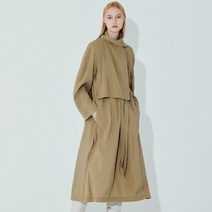 누보텐 trench belted simple scarf neck dress