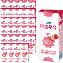 매일유업 멸균우유 딸기, 200ml, 72개