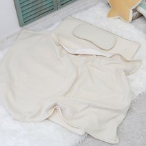 화모 소프트거즈 3D 매쉬 사계절 낮잠이불 매쉬매트 + 벨로아블랭킷 + 매쉬베개 세트, 베이지, L(100x150cm)