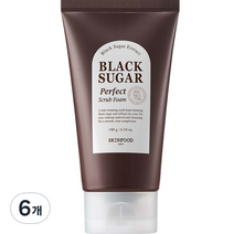 스킨푸드 블랙슈가 퍼펙트 스크럽 폼, 180g, 6개