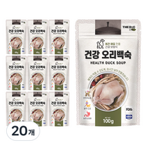 더디앤씨 건강 강아지간식 파우치 100g, 오리백숙, 20개