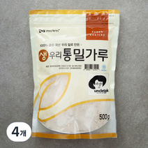 대구농산 국내산 생 우리통밀가루, 500g, 4개