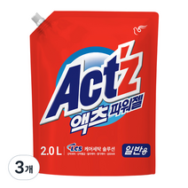 액츠 파워젤 액상 세제 리필, 2L, 3개