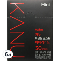 카누 콜롬비아 블렌드 마일드 로스트 아메리카노 0.9g 원두커피믹스, 30개입, 6개