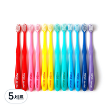 미소덴탈 레인보우 이중슬림모 유아 칫솔 레인보우컬러 7p + 랜덤발송 5p, 혼합색상, 5세트