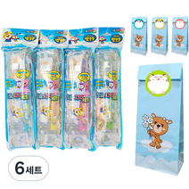 단비나인 어린이집 생일선물 뽀로로 칫솔치약세트 4p + 포장패키지 4p, 6세트