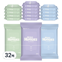 하기스 퓨어 쁘띠 아기물티슈 휴대용, 20매, 32개