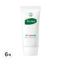 아크네스 3초 진정 선크림 SPF 50+ PA++++, 6개, 50ml