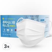 퓨어시스 MB필터 3중 일회용 마스크 대형, 50개입, 3개, 화이트
