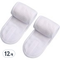 클레어라 남여공용 찍찍이 세안밴드, 화이트, 12개