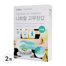 프로그 니트릴 고무장갑 대형 민트, 3개입, 2개