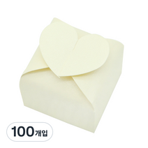 도나앤데코 반짝반짝 하트손잡이 미니 선물상자, 크림, 100개입