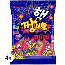 롯데제과 핵짱셔요 미니 젤리, 195g, 4개