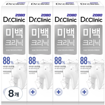 2080 닥터크리닉 미백크리닉 치약, 120g, 8개