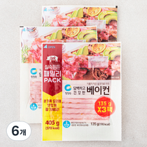 청정원 담백하고 건강한 베이컨, 135g, 6개