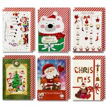 1000 크리스마스 카드 E10-3 6종, 혼합색상, 2세트