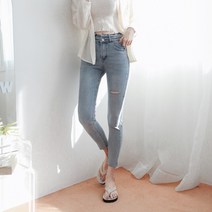 수비진 여성용 절개포인트 스키니진 청바지 SP163