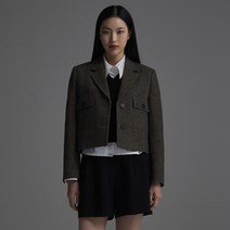 미쏘 여성용 체크 테일러드 2버튼 숏자켓
