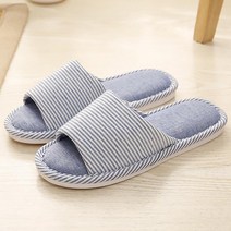 두발로 스트라이프 인생 거실화 룸슬리퍼, 블루