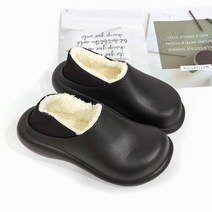 여성용 원트 빅사이즈 퍼안감 털단화