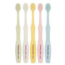 컨트리세이브 유아용 친환경 칫솔 2단계 4세~12세 5종 세트, 1세트, 화이트, 핑크, 옐로우, 그린, 블루, 5개