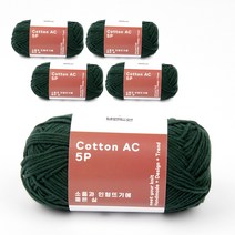브랜드얀 소품과 인형뜨기 좋은 실 코튼AC 5ply 뜨개실 5p, 110m, 217 포레스트