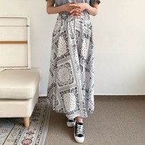 헤이진 반다나패턴 플레어 스커트 SK10E