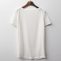 슈가펀 여성용 핀치 입술네크라인 베이직 티셔츠