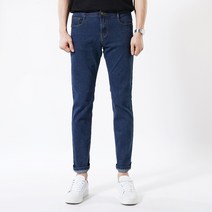 언탭트 남성용 4컬러 편안한 히든밴딩 9부 스판 청바지