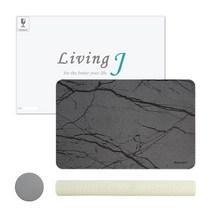 리빙제이 프리미엄 규조토 발매트 + 미끄럼방지 매트 + 사포 세트, 그레이마블 뷰티풀(발매트)