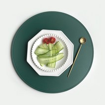 더블제이유 원형 식탁매트 2p, 그린, 38 x 38 cm