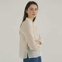 블랭크공삼 여성용 open collar silky shirt